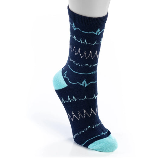 Apparel Navy Rhythm Unisex Nurse Socks Nurseology 7 Sisters Gifts & Wellness