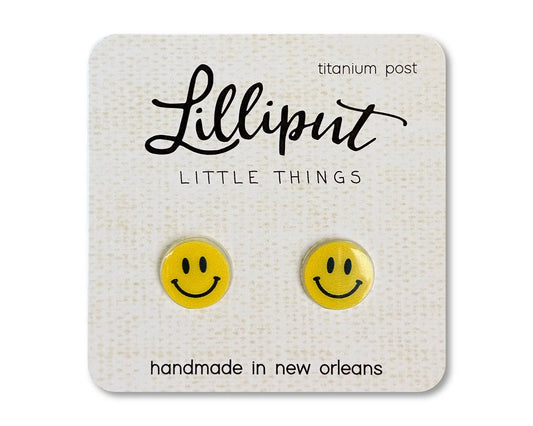 Apparel & Accessories NEW Smiley Face Earrings Lilliput Little Things 7 Sisters Gifts & Wellness