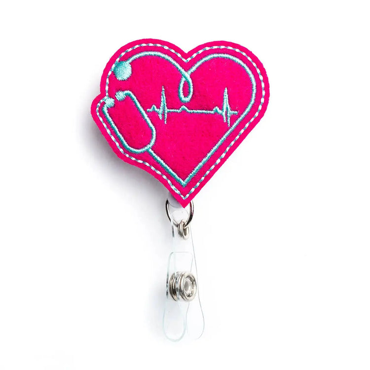 EKG Heart  Nurse Badge Reel Holder-Badge & Pass Holders-7 Sisters Gifts &  Wellness