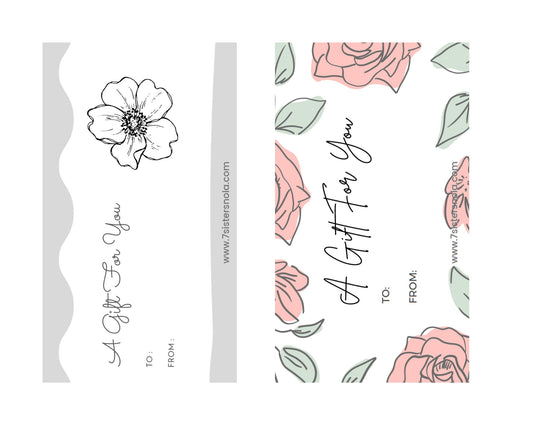 Printable Gift Tags Just Because Thinking of You I Miss You Any Occasion  Modern Botanical Gift Tags for Gift Bags Floral Sketch 