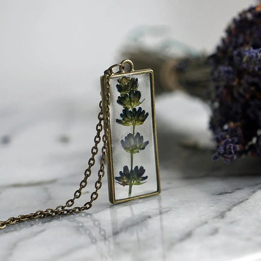 Jewelry Pressed Lavender Pendant Necklace The Pretty Pickle 7 Sisters Gifts & Wellness