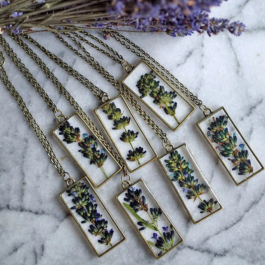 Jewelry Pressed Lavender Pendant Necklace The Pretty Pickle 7 Sisters Gifts & Wellness
