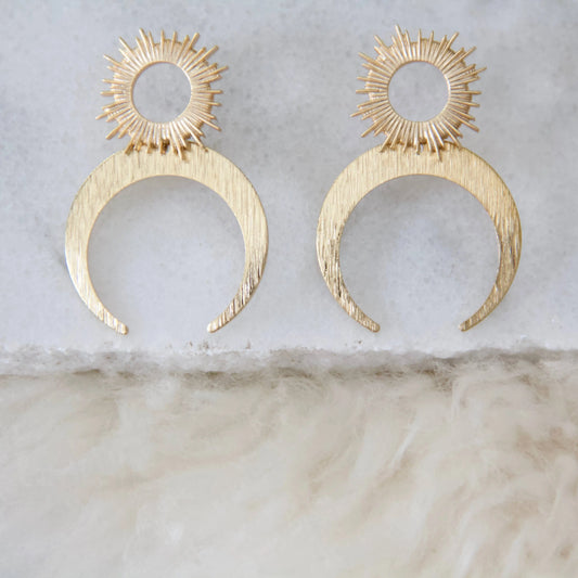 Jewelry Sun and Moon Dangle Earrings Mesa Blue 7 Sisters Gifts & Wellness