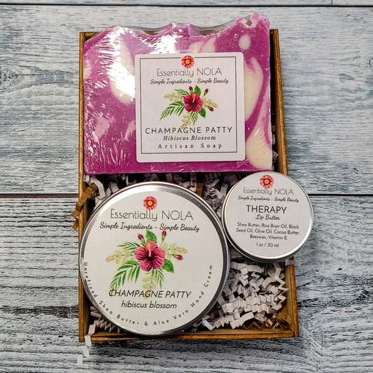  Soap & Shea Gift Set - Champagne Patty - Hibiscus Blossom Essentially NOLA 7 Sisters Gifts & Wellness